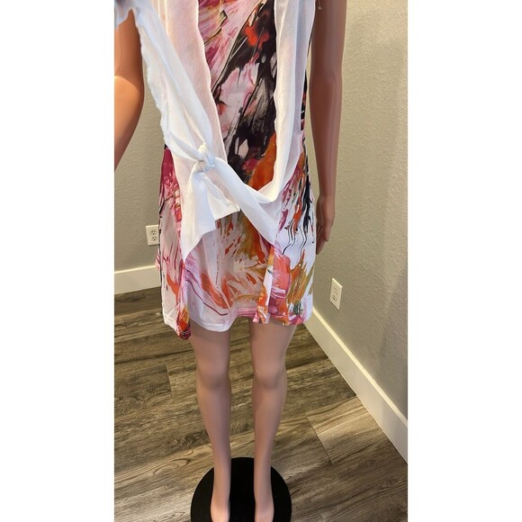 Dolcezza Colorful Art-to-Wear Top Wrap comfy short sleeve no size see pics #107 - Picture 4 of 8